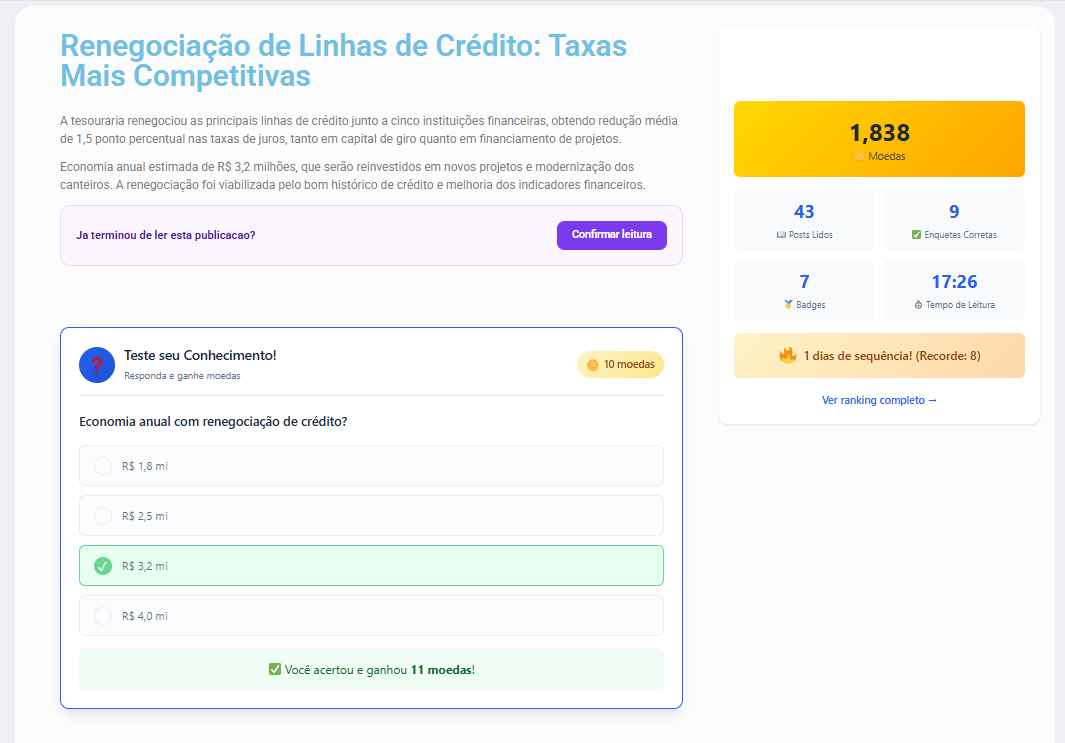 Intranet Guru: comunicados e conteúdo