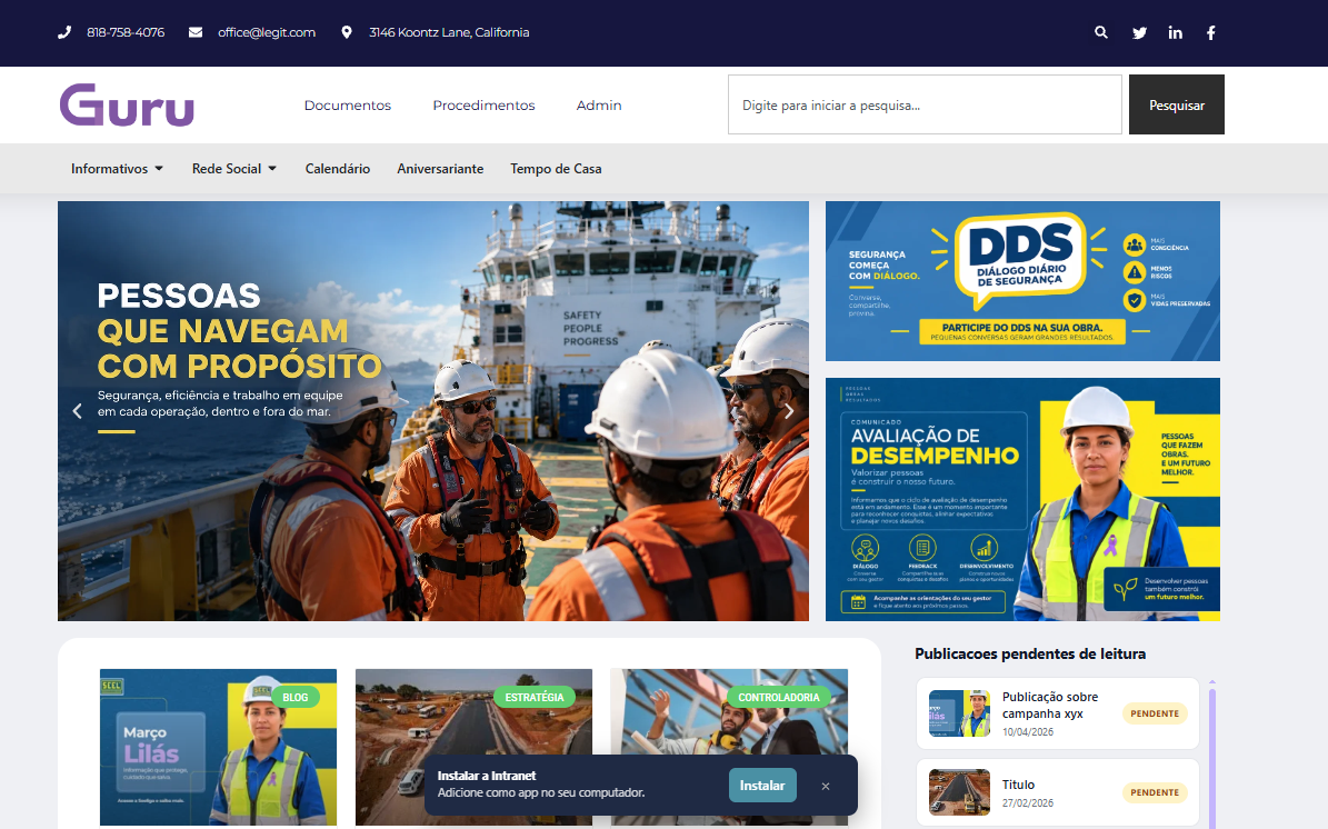 Intranet Guru: home da intranet corporativa